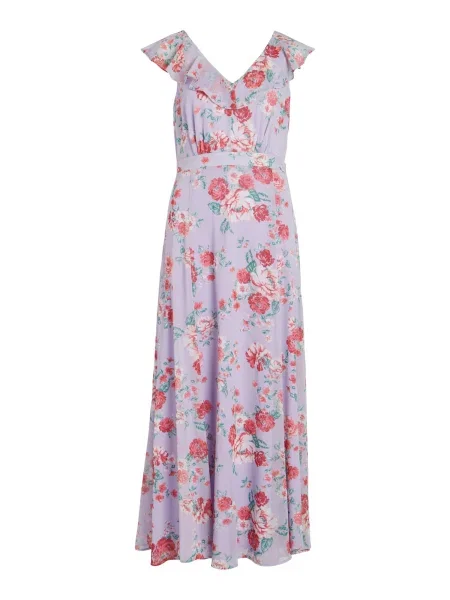VILA Rochie RILLA verde jad / mov pastel / rosé / cranberry roșu