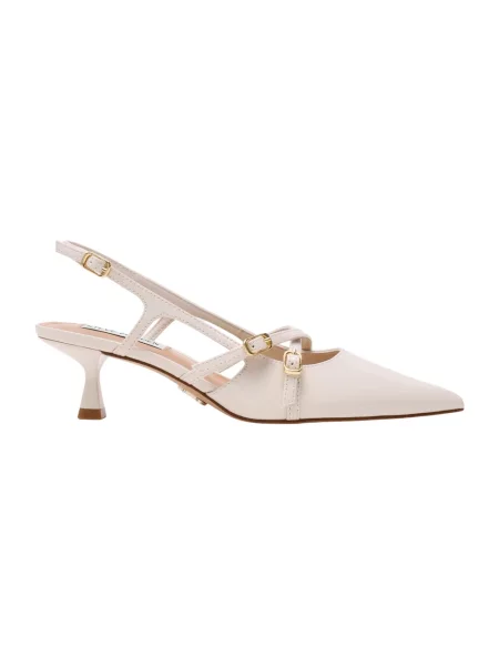 Czółenka Steve Madden skórzana z otwartą piętą biała