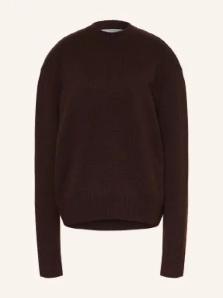The Frankie Shop Svetr Rafaela Z Merino Vlny tmavě hnědá