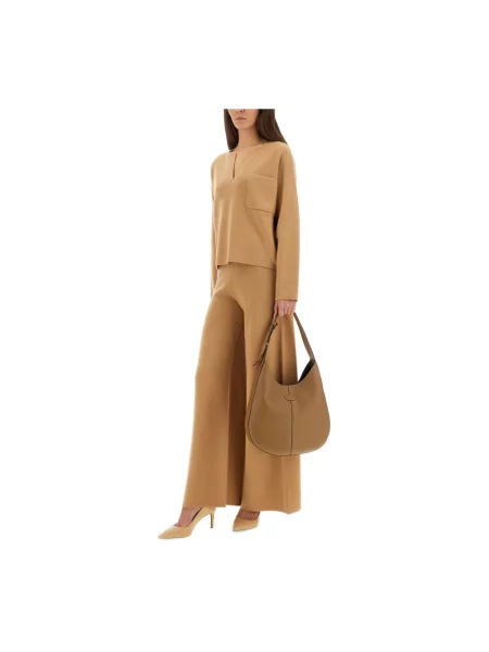 Sweter z golfem Max Mara beżowy