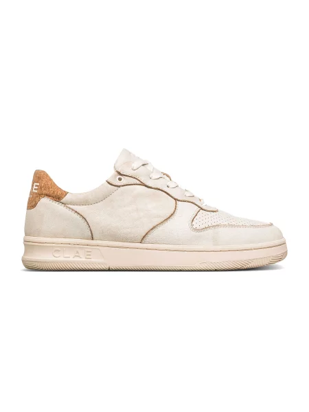 Clae Malone Distressed Leather Cork Mężczyźni Buty sportowe Clae Krem Size: 9
