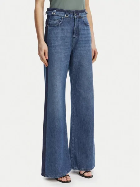 Marella Jeans hlače Wide Leg modra