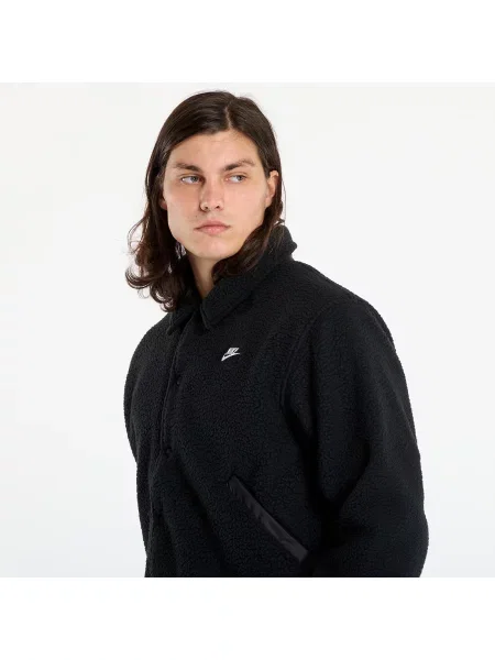 Bunda Nike Sportswear Club High-Pile Fleece Coaches Jacket Black/ White S bílá