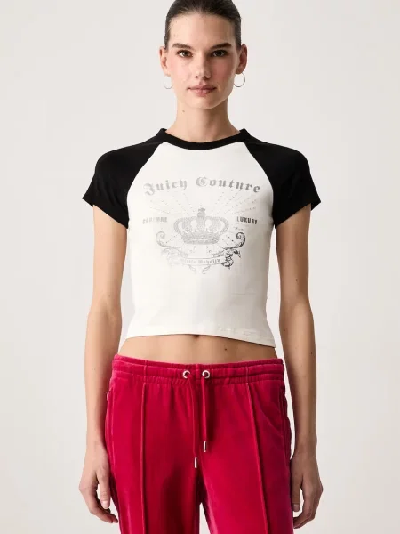 Juicy Couture tricou pentru femei din cu REGAL REBELLE RAGLAN bej