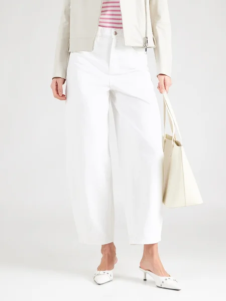 Vero Moda Blugi Billie Barrel Fit alb