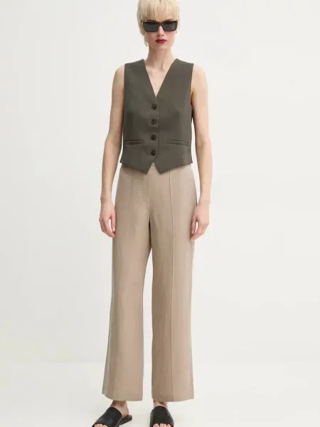 Samsoe Samsoe kamizelka SARAMONA jednorzędowa brązowy