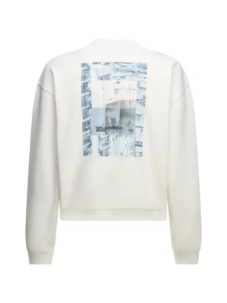 Hanorac Karl Lagerfeld Jeans cu imagine alb