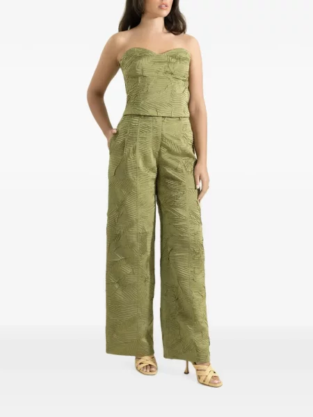 Pantaloni Ulla Johnson din satin verde