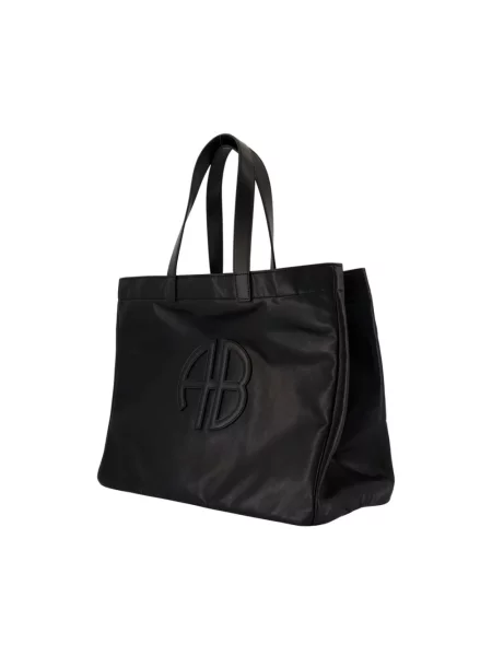 Anine Bing Rio torebka shopper skórzana czarna