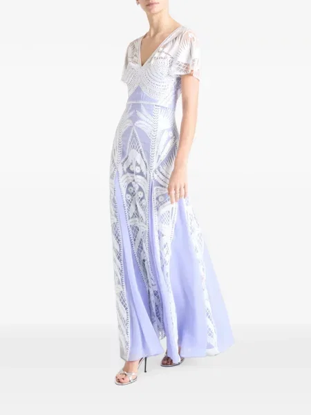 Rochie Temperley London cu broderie albastru