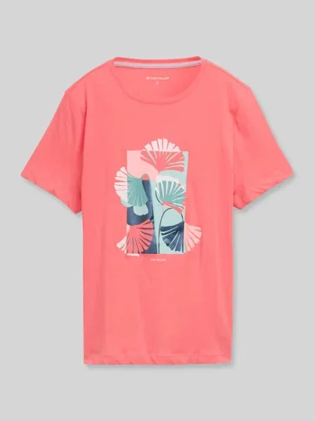 T-shirt o kroju regular fit z czystej bawełny Tom Tailor
