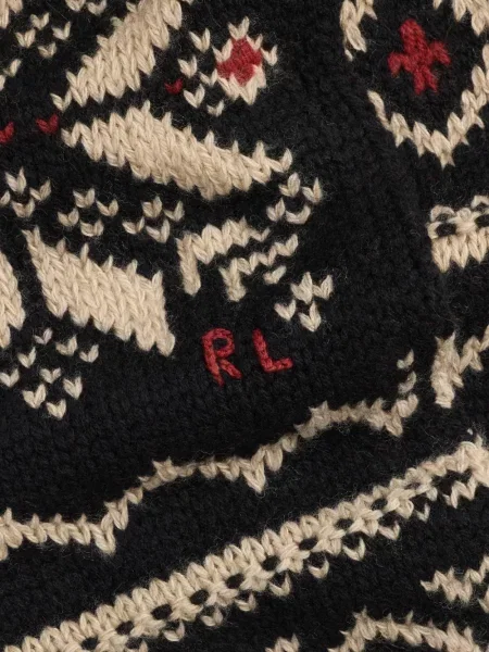 Карирани кашмирени ръкавици Polo Ralph Lauren черно