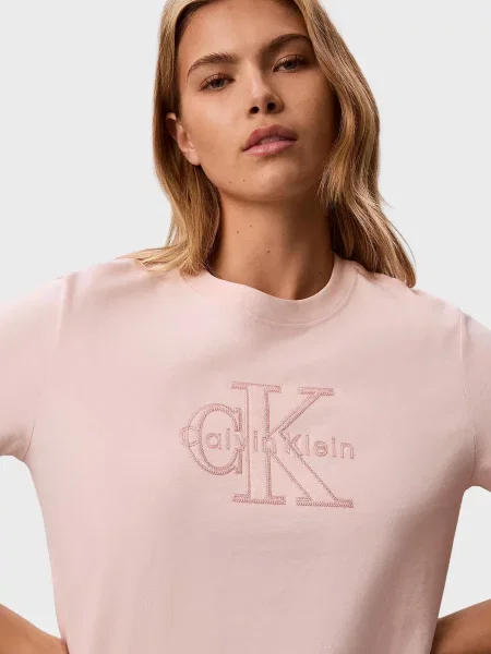 Детская футболка Calvin Klein Jeans розовая