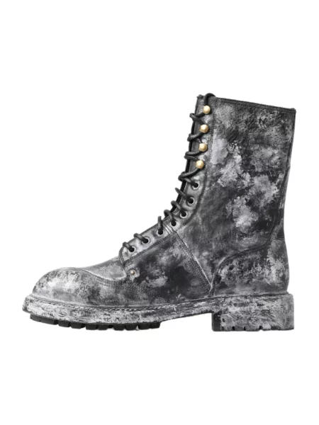 Botki Dolce And Gabbana skórzane eleganckie białe