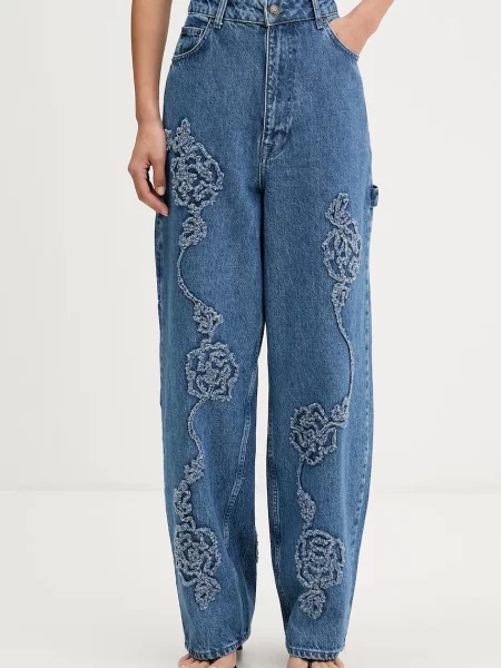 Rotate jeansy relaxed fit niebieskie