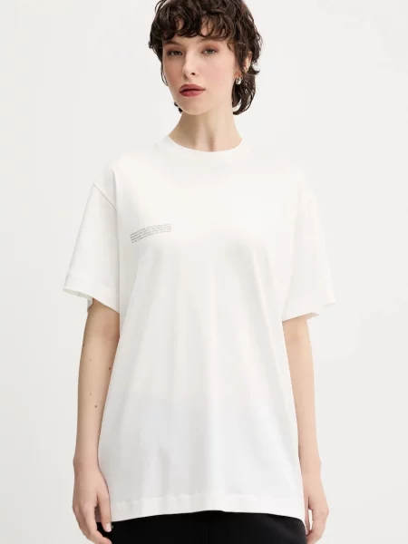 Pangaia t-shirt z nadrukiem beżowy