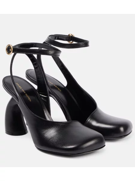 Pantofi cu toc Dries Van Noten din piele negru