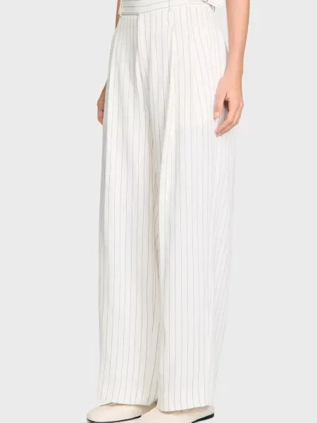 Брюки Sandro в полоску белые