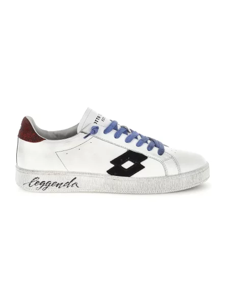 Sneakersy Lotto skórzane z logo białe