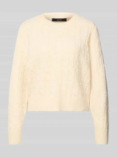 Sweter z dzianiny o kroju regular fit ze ściegiem warkoczowym model ‘ARIES’ Vero Moda