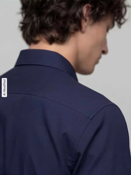 Koszula biznesowa o kroju slim fit z dodatkiem streczu Olymp Level 5 granatowa