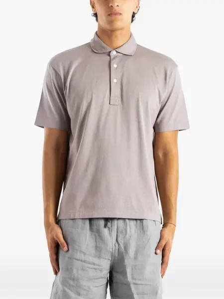 Scurt tricou polo Handvaerk din jerseu gri