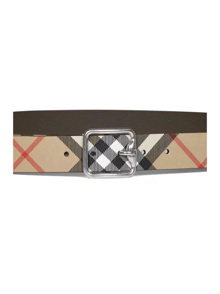 Pasek Burberry w kratę z nadrukiem
