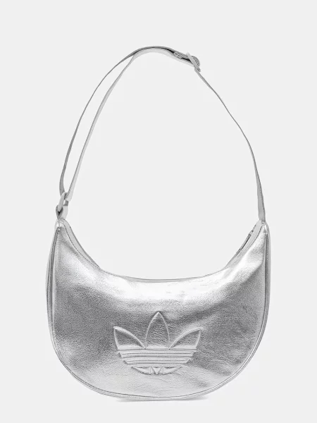 Geantă adidas Adicolor Half Crescent Bag Metallic Pu Argintiu