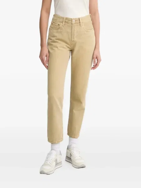 Proste jeansy Levi's 501 w paski ze stretchu dzwony niebieskie