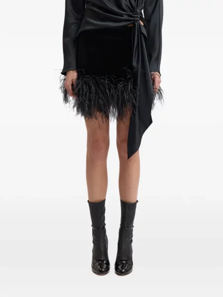 Fusta mini 16arlington cu pene negru