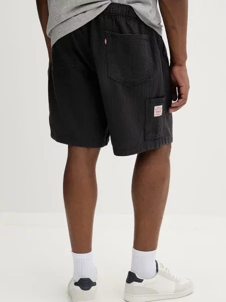 Szorty dresowe w kroju regular fit z czystej bawełny Levi's czarne
