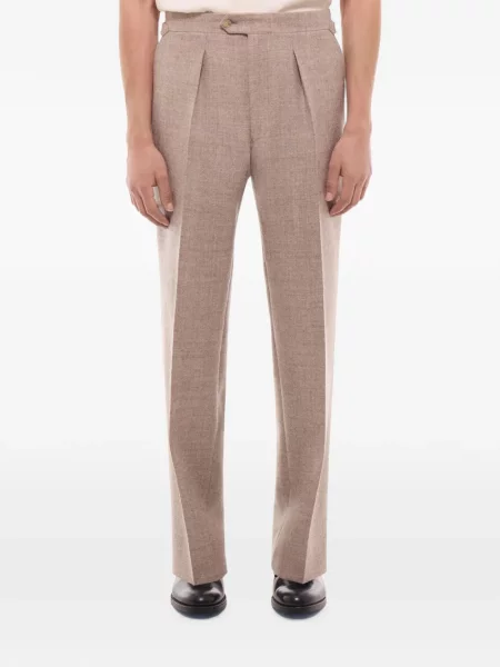 Pantaloni Fursac de lână cu model herringbone
