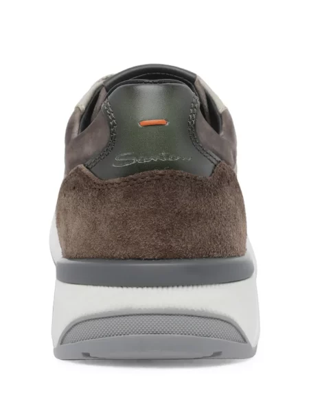 Sneakerși Santoni din piele de căprioară maro