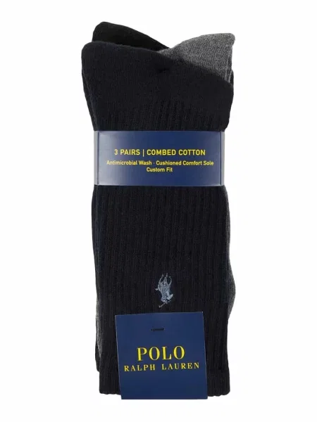 Skarpety z dodatkiem streczu w zestawie 3 szt. Polo Ralph Lauren Underwear czarne