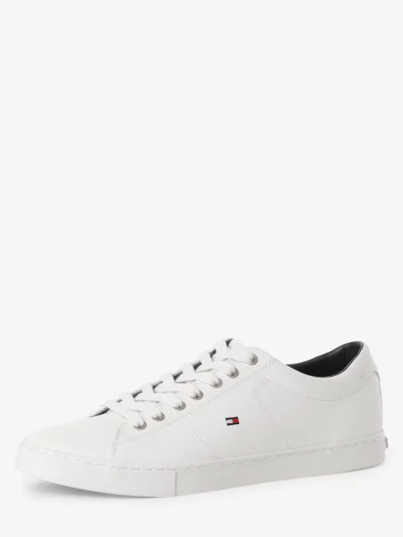 Sneakersy ze skóry z detalem z logo model ‘ESSENTIAL’ Tommy Hilfiger białe