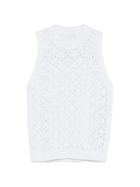 Pulover Eleventy tricotate alb