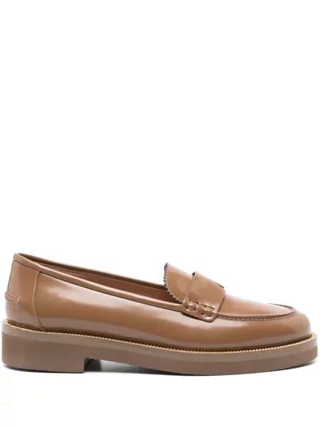 Pantofi loafer Aquazzura din piele maro