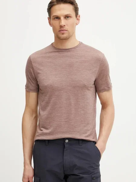 Icebreaker tricou sport Merino Blend Cool-Lite Sphere modelator maro