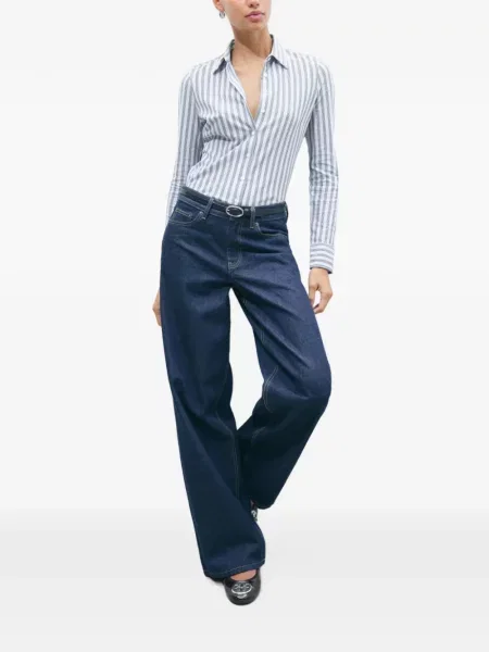 Tricou polo Tory Burch cu dungi alb
