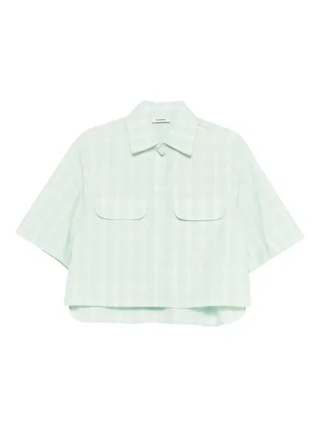 Cămașă Sandro în carouri verde