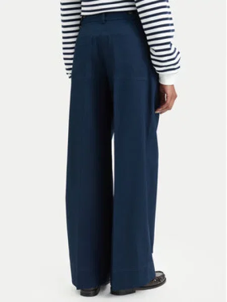 Tommy Hilfiger Szövet nadrág Dressing Sötétkék Wide Leg