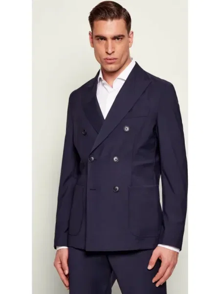 BOSS BLACK De lână sacou negru