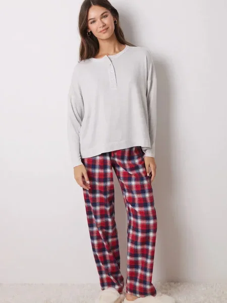 Горнище на пижама с дълги ръкави women'secret MIX AND MATCH PERFECT MATCH сиво