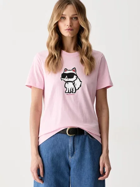 Karl Lagerfeld tricou pentru femei din IKON SKETCH roz