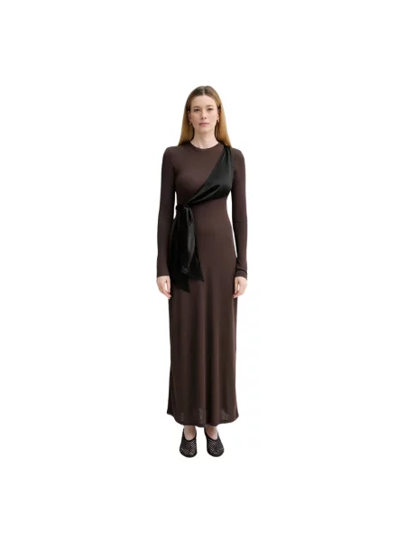 Sukienka maxi Nanushka brązowa