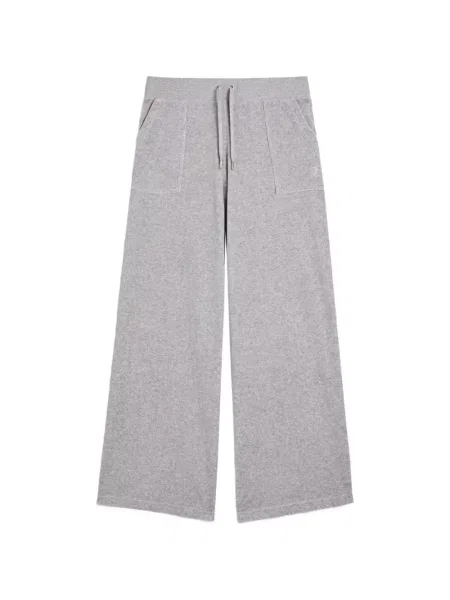 Pantaloni Juicy Couture din velur alergare gri