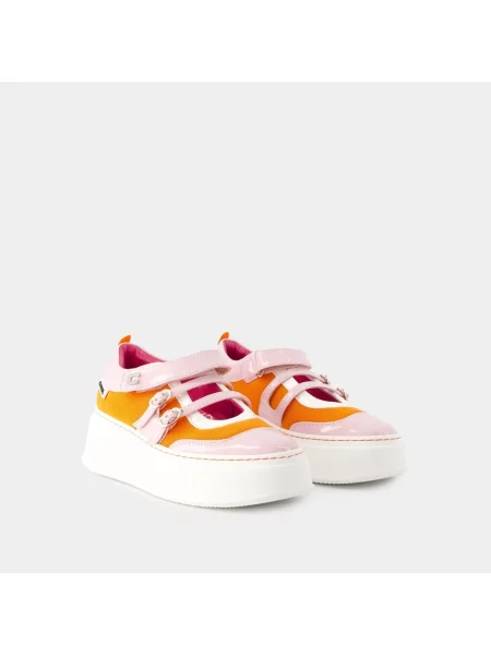 Sneakersy Carel skórzane pomarańczowe