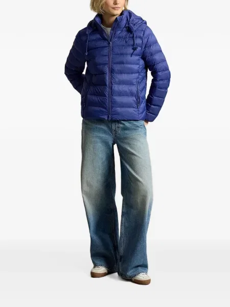 Dugo mrežasta polo majica Polo Ralph Lauren s kapuljačom crna