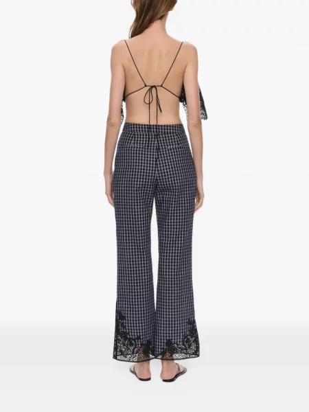 Pantaloni Christopher Esber cu broderie albastru