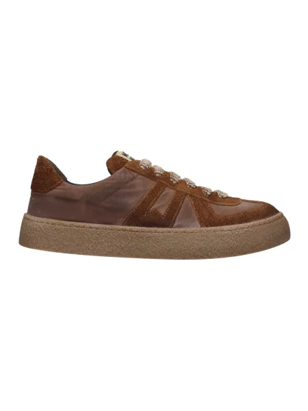 Sneakersy Moma skórzane brązowe